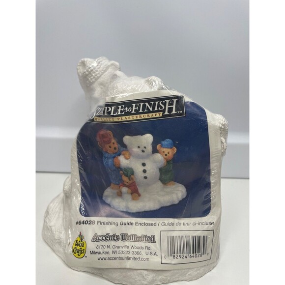 NEW VINTAGE Wee Crafts Accents Unlimited #64028 Bears & Snowman CHRISTMAS - Picture 2 of 7
